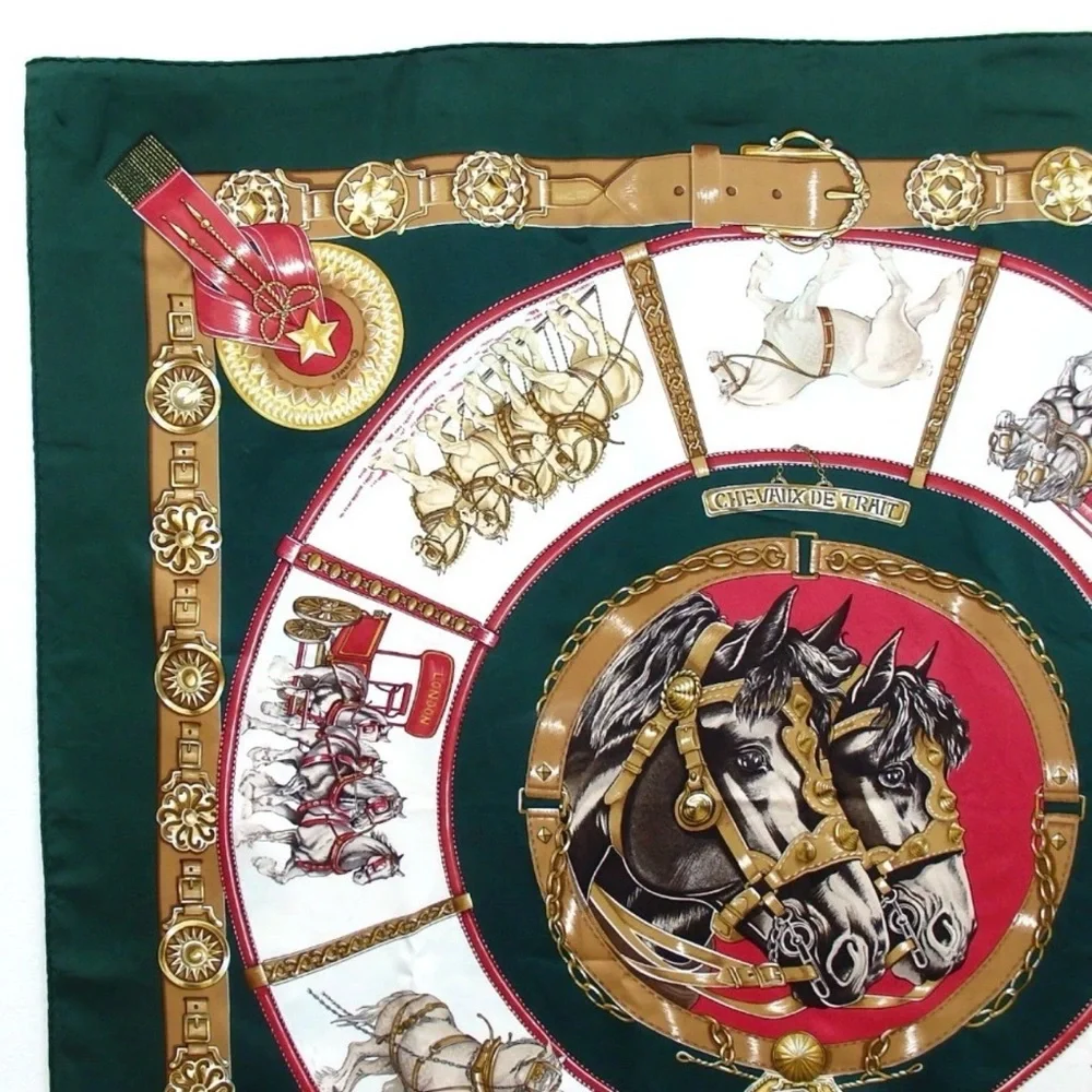HERMES Carre90 CHEVAUX DE TRAIT Silk Scarf 😍🐴🐎🔥 - Picture 8 of 16